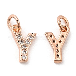 Brass Micro Pave Grade AAA Cubic Zirconia Charms&nbsp;ZIRC-P067-11RG-Y-NR