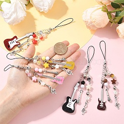 2Pcs ABS Plastic Imitation Pearl & Acrylic & Alloy Mobile Straps&nbsp;HJEW-YW00163-01