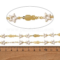 Brass Pineapple with Star Link Chains&nbsp;KK-D422-03G