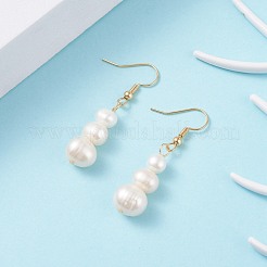 Natural Pearl Beads Dangle Earrings for Women&nbsp;EJEW-JE04755