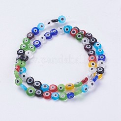 Handmade Evil Eye Lampwork Beads Strands&nbsp;LAMP-J089-A01