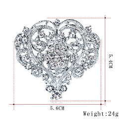Crystal Rhinestone Heart Lapel Pin&nbsp;HEAR-PW0001-053