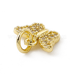 Brass Micro Pave Clear Cubic Zirconia Butterfly Charms&nbsp;ZIRC-F132-43G