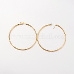 Ion Plating(IP) 304 Stainless Steel Hoop Earrings&nbsp;EJEW-N0016-11G-L