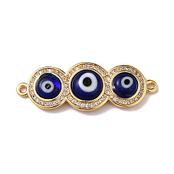 Handmade Lampwork Evil Eye Connector Charms&nbsp;ZIRC-L102-10G-04
