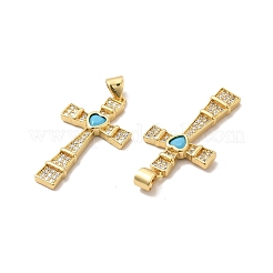 Rack Plating Brass Micro Pave Cubic Zirconia Pendants&nbsp;KK-K165-07G-05