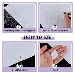 3Pcs 3 Styles Clear Acrylic Drawing Stencils&nbsp;AJEW-HY0001-77C