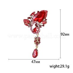 Teardrop with Flower Rhinestone Pins&nbsp;PW-WG27153-01