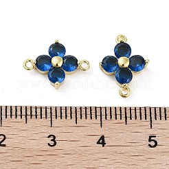 Rack Plating Brass Pave Cubic Zirconia Connector Charms&nbsp;X-KK-H474-20G-03