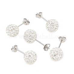 Gifts for Her Valentines Day 925 Sterling Silver Austrian Crystal Rhinestone Ball Stud Earrings for Girl&nbsp;Q286H011