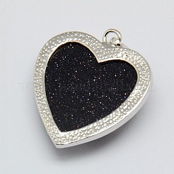 Heart Synthetic Blue Goldstone Pendants&nbsp;GP356-6