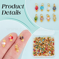 160Pcs 8 Colors Electroplate Glass Pendants&nbsp;PALLOY-AB00094