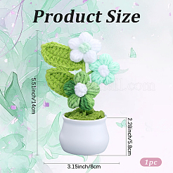 1Pc Hand Knitted Potted Plants Crochet Flower&nbsp;DJEW-SC0001-15B