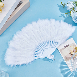 Plastic & Feather Fan Display Decoration&nbsp;AJEW-CY0002-58