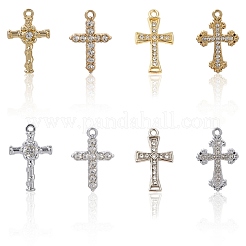 32Pcs 8 Styles Alloy Rhinestone Pendants&nbsp;FIND-SC0016-43