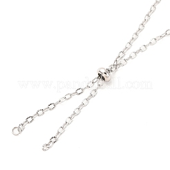 Adjustable 304 Stainless Steel Textured Cable Chains Slider Necklaces Making&nbsp;AJEW-JB01396