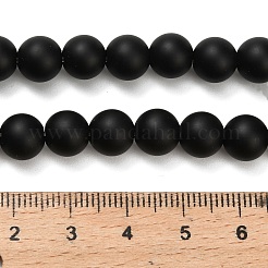 Natural Black Onyx(Dyed & Heated) Beads Strands&nbsp;G-Z024-01B-01