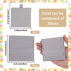 20Pcs Microfiber Jewelry Envelope Pouches&nbsp;ABAG-SP0001-47D
