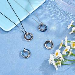 201 Stainless Steel Interlocking Ring Pendants&nbsp;STAS-SZ0002-61C