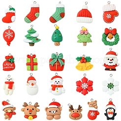 26Pcs 26 Styles Christmas Theme Opaque Resin Pendants&nbsp;RESI-FS0001-74