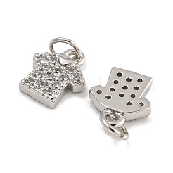 Rack Plating Brass Micro Pave Clear Cubic Zirconia Charms&nbsp;KK-U030-20P