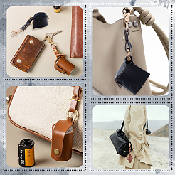 2Pcs 2 Colors Rectangle PU Leather Camera Film Case Pendant Decoration&nbsp;AJEW-CL0002-26