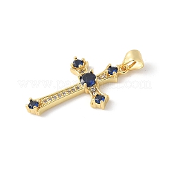Brass Micro Pave Cubic Zirconia Pendants&nbsp;KK-P294-07G