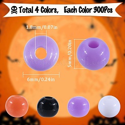 1200Pcs 4 Colors Halloween Themed Opaque Acrylic Beads&nbsp;MACR-SC0001-43