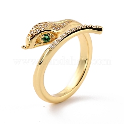 Snake Cubic Zirconia Cuff Ring for Her&nbsp;RJEW-C017-05G-RS