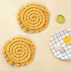 Bohemia Handmade Woven Cotton Coaster&nbsp;AJEW-WH20020-294A