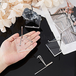 Stainless Steel Crystal Ball Display Holder with Square Clear Acrylic Bases&nbsp;AJEW-WH0695-152P-B