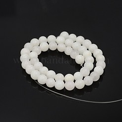 Natural Round White Jade Bead Strands&nbsp;G-P070-01-8mm