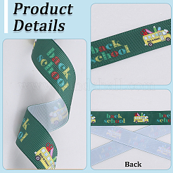 2 Rolls 2 Styles School Season Theme Polyester Colorful Printed Grosgrain Ribbon&nbsp;OCOR-GF0004-23C