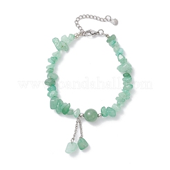 Natural Green Aventurine Chip Beaded Charm Bracelets for Women&nbsp;BJEW-JB12296-03