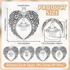 5Pcs 5 Styles Alloy Pendants&nbsp;PALLOY-GO00049