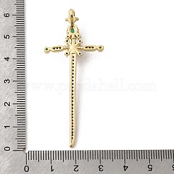 Brass Micro Pave Cubic Zirconia Pendants&nbsp;KK-H267-047G-02