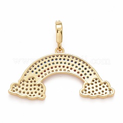 Rack Plating Brass Micro Pave Colorful Cubic Zirconia Pendants&nbsp;KK-M229-07G