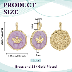 8Pcs Brass Enamel Pendants&nbsp;KK-BC0015-11G