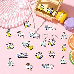 30Pcs 5 Styles Chemistry Science Theme Alloy Enamel Pendants&nbsp;ENAM-CJ0007-53