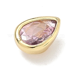 Teardrop Brass Micro Pave Cubic Zirconia Cabochons&nbsp;KK-P345-13G-B01
