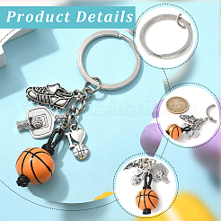 20Pcs Alloy & Wood Keychain&nbsp;KEYC-SC0001-59B
