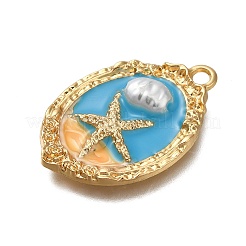 Rack Plating Alloy Enamel Pendants&nbsp;ENAM-S021-07G-A