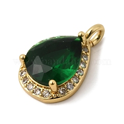Brass Micro Pave Cubic Zirconia Pendants&nbsp;KK-C255-23G