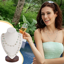 DIY Brass Natural Green Aventurine Chips Beaded Cable Chains Bracelets/Necklaces Making Kits&nbsp;DIY-GA0008-40