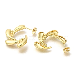 Rack Plating Teardrop Brass Stud Earrrings&nbsp;EJEW-L097-10G