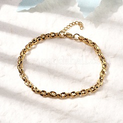 304 Stainless Steel Coffee Bean Chain Bracelets for Women&nbsp;BJEW-B140-01B-G