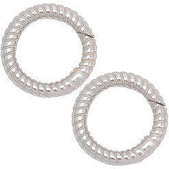 2Pcs 925 Sterling Silver Spring Gate Rings&nbsp;STER-SC0001-57