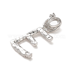 Rack Plating Brass Micro Pave Cubic Zirconia European Dangle Charms&nbsp;KK-L210-015P-E