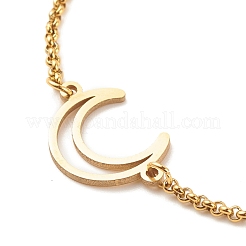 201 Stainless Steel Link Bracelet with 304 Stainless Steel Box Chains for Women&nbsp;BJEW-JB08281