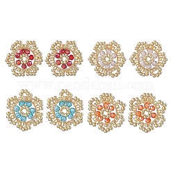 Flower Glass Seed Bead Stud Earrings&nbsp;EJEW-MZ00668